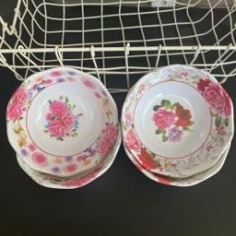 碎花碗 密胺塑料碗 花边碎花碗 1元店2元店货源批发