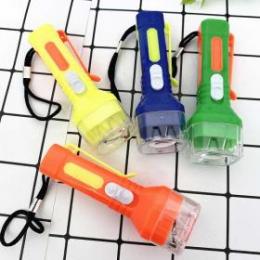 850透明方头大号手电筒照明家用手电 彩色方头手电 一元2元店货源