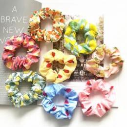 韩版清新水果大肠圈发圈 布艺盘发发圈 1元店2元店货源批发