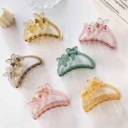 韩国超仙气 ins 风透明花朵抓夹  后脑勺固定发夹抓夹 一元店货源